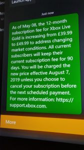 News : Le prix du Xbox Live augmente au UK dès le 8 mai