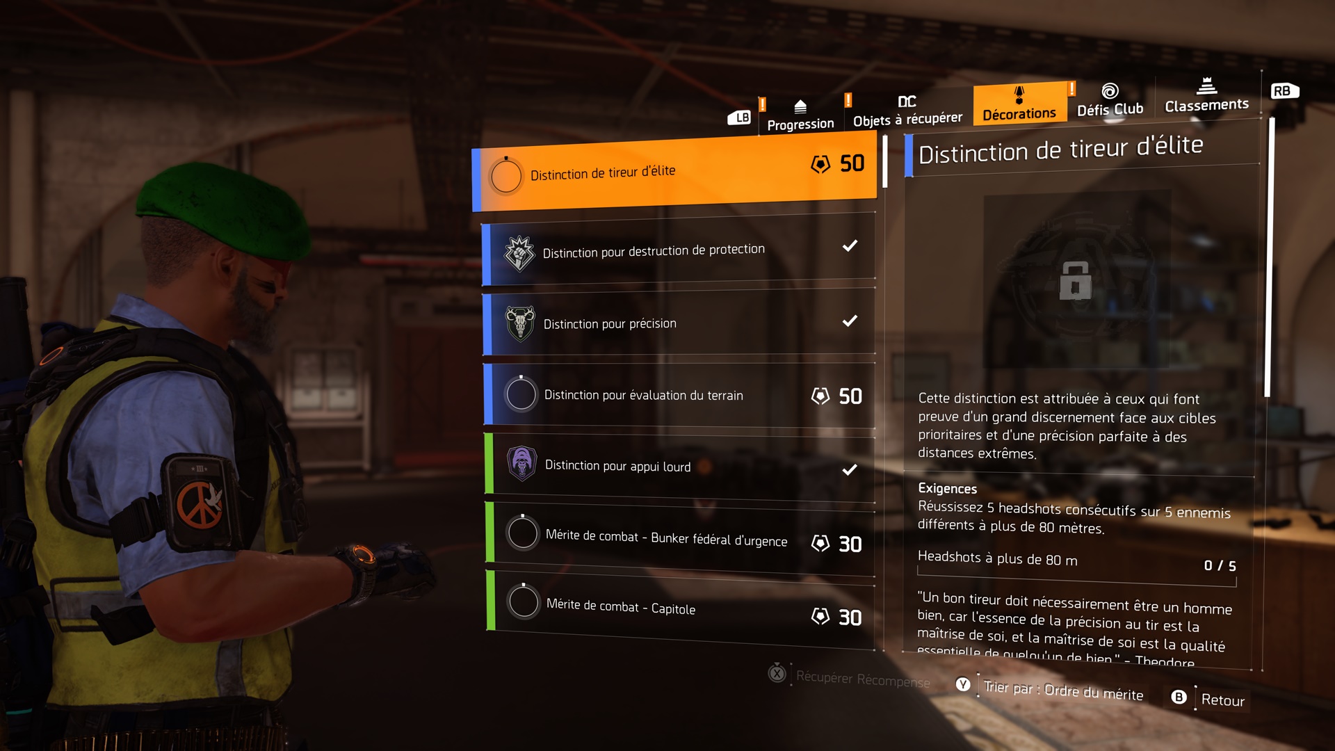 N'oubliez pas de valider vos distinctions.
