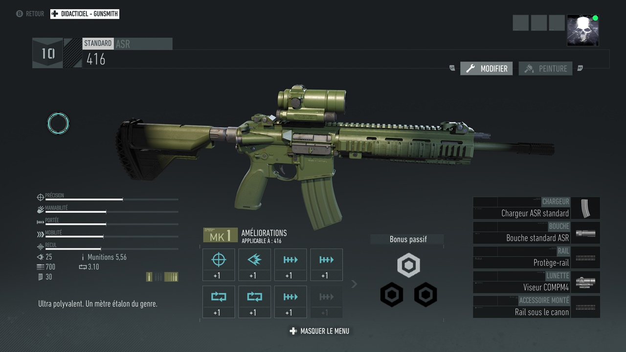 La fonction Gunsmith est de retour, en version épuré.