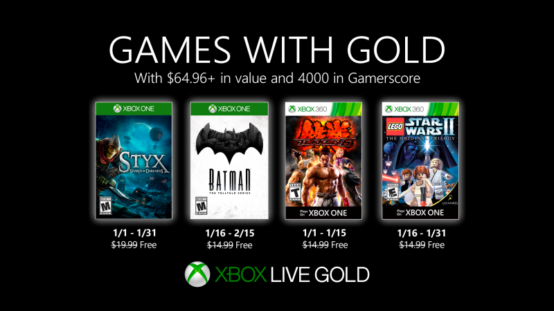 Games With Gold janvier 2020 : la liste des jeux Xbox gratuits