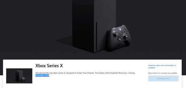 News : Sortie de la Xbox Series X en décembre 2020