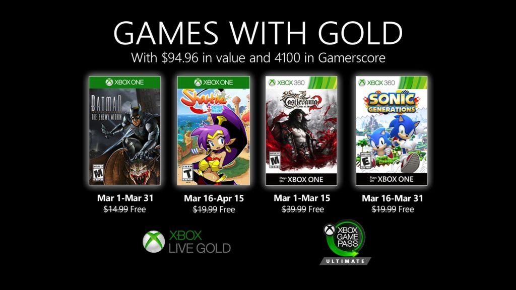 Games With Gold mars 2020 : la liste des jeux Xbox gratuits