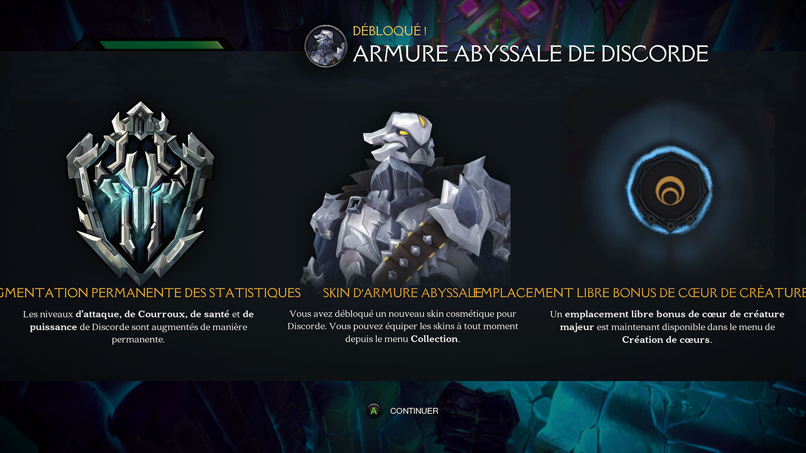 Les armures abyssales sont de retour ! Malheureusement, la caméra aérienne nous empêche d'en profiter pleinement