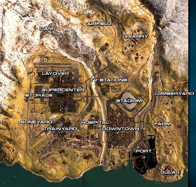 Carte Warzone - Battle Royale Call of Duty