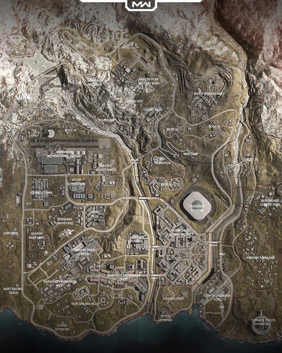 Carte complète de Call of Duty Warzone
