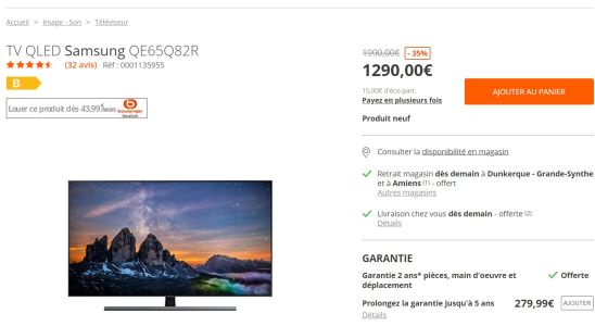 Bon plan : [Bon Plan] TV Samsung Qled 65Q82R idéal pour le gaming à 1290€ ! (VRR/FreeSync)