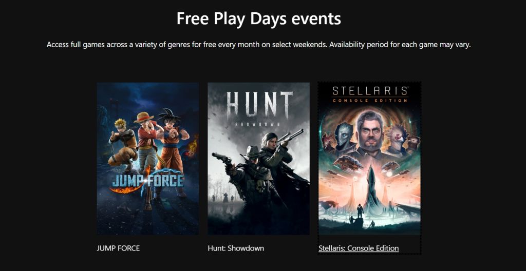 Free Play Days : 3 jeux jouables gratuitement ce week-end sur Xbox One