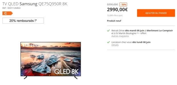 Bon plan : [Bon Plan] TV Samsung Qled 8K 75″ HDMI 2.1 à 2392€ au lieu de 5990€ (via ODR)