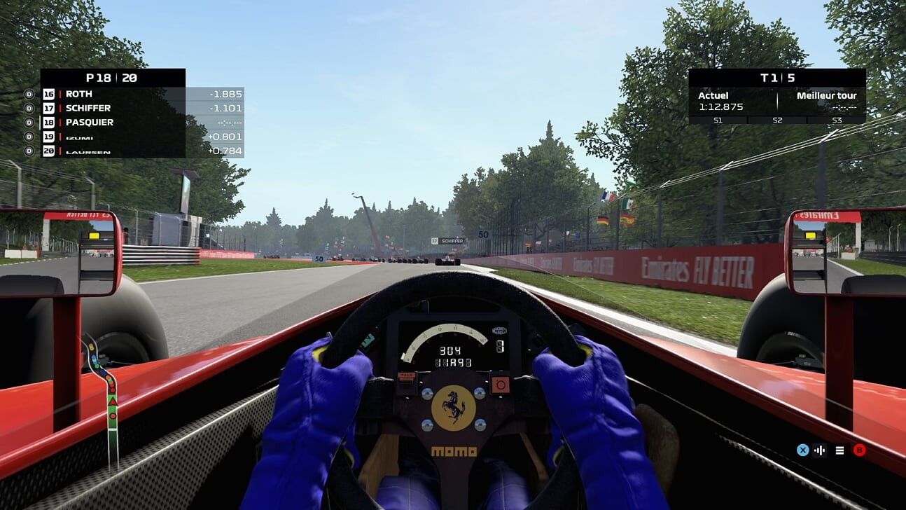 Piloter la Ferrari de Prost de 1990 est un kif pour les nostalgiques.