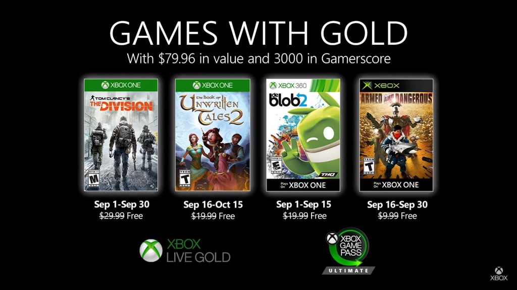 Games With Gold septembre 2020 : la liste des jeux Xbox gratuits