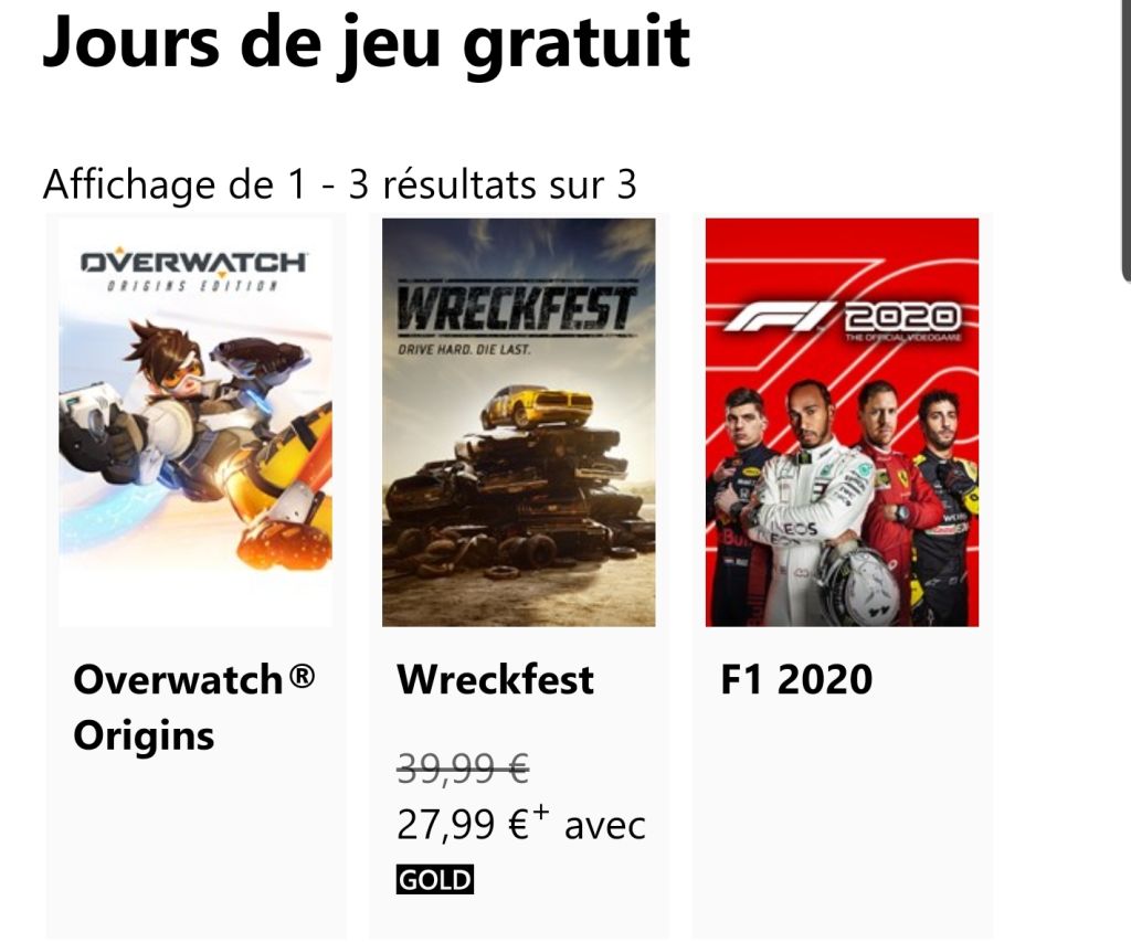 Free Play Days : voici les 3 jeux jouables gratuitement ce week-end dont F1 2020 et Wreckfest !