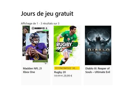 News : Free Play Days : 3 jeux jouables gratuitement ce week-end sur Xbox One dont Madden 21 !