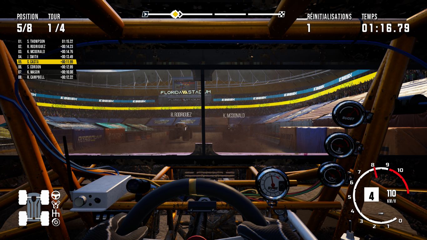 La vue interne est sympa en course