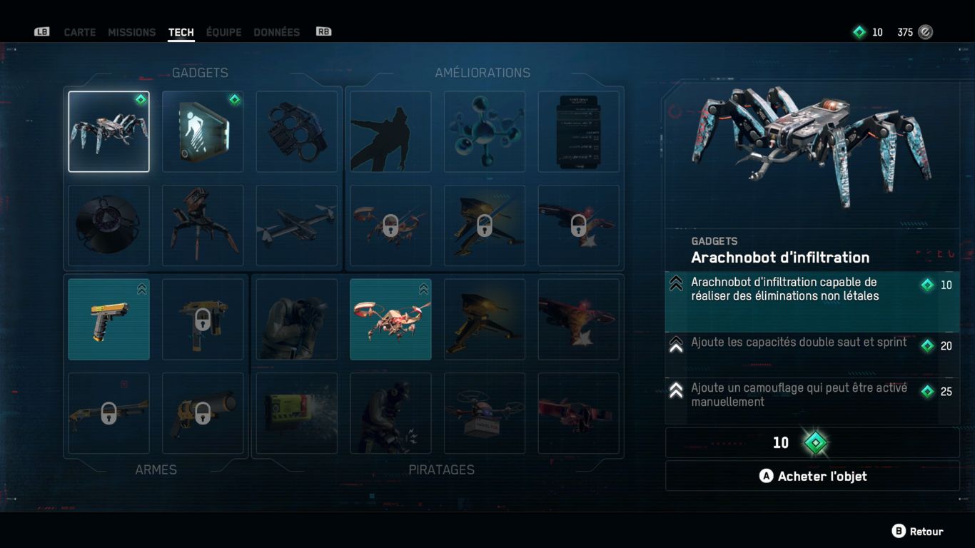 Des améliorations à débloquer pour faciliter le gameplay
