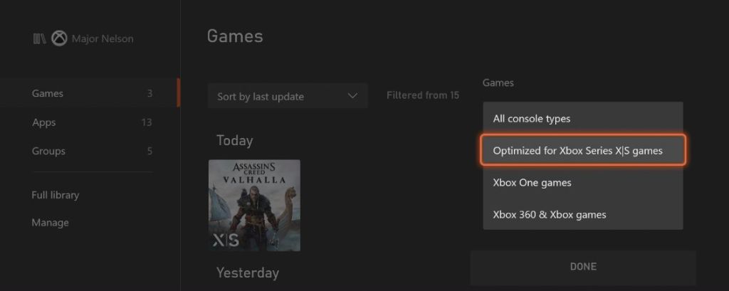 Xbox Series X|S : voici comment trouver les jeux optimisés dans votre bibliothèque