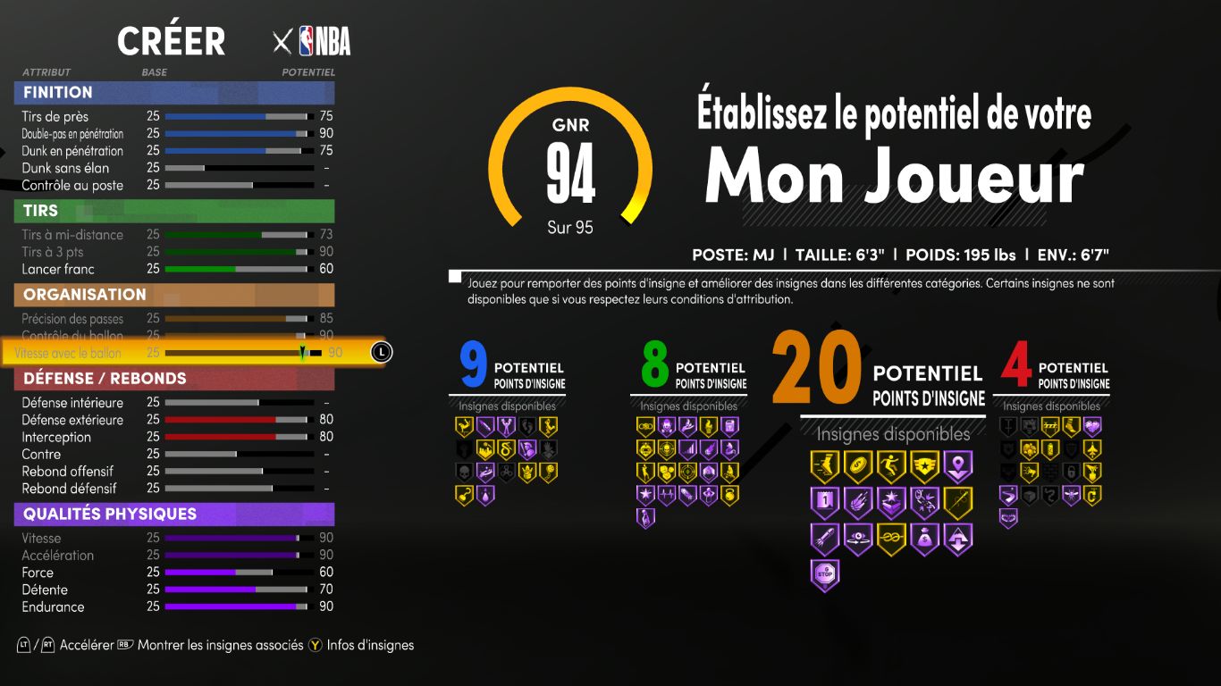 Le nouveau système de création de joueur est réussi