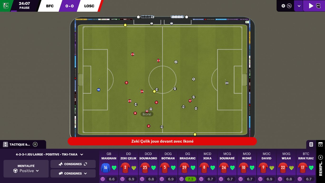 La vue 2D facilite l'analyse tactique
