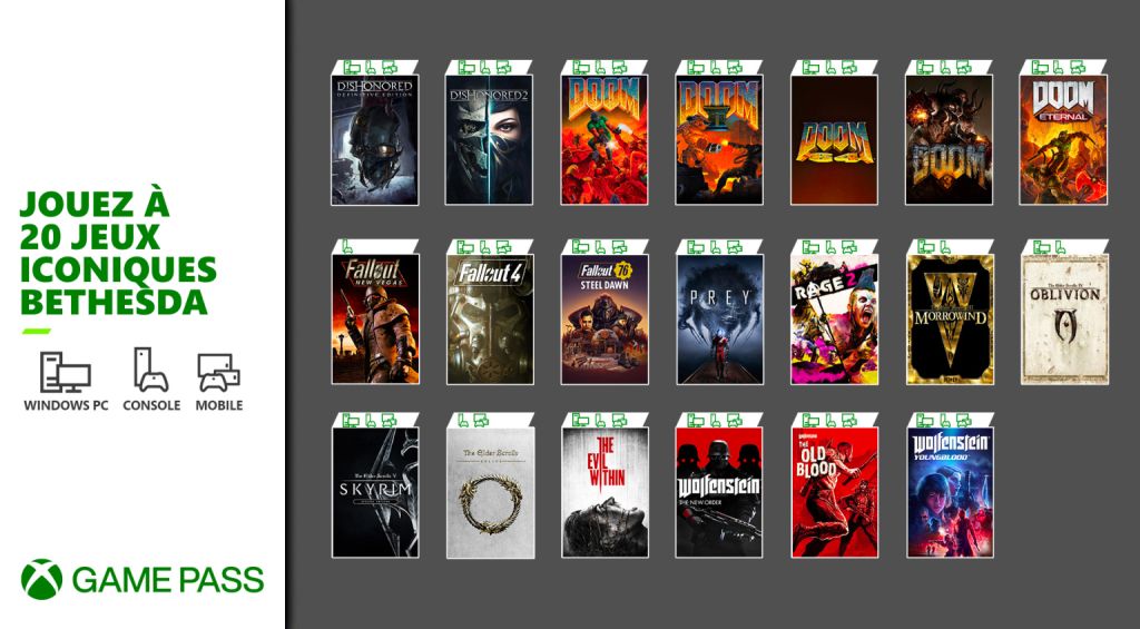 Xbox Game Pass : liste des 20 nouveaux jeux Bethesda qui arrivent dès demain !