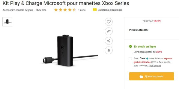 Bon plan : [Bon plan] Kit Play & Charge pour manettes Xbox Series X|S à 18,99 €