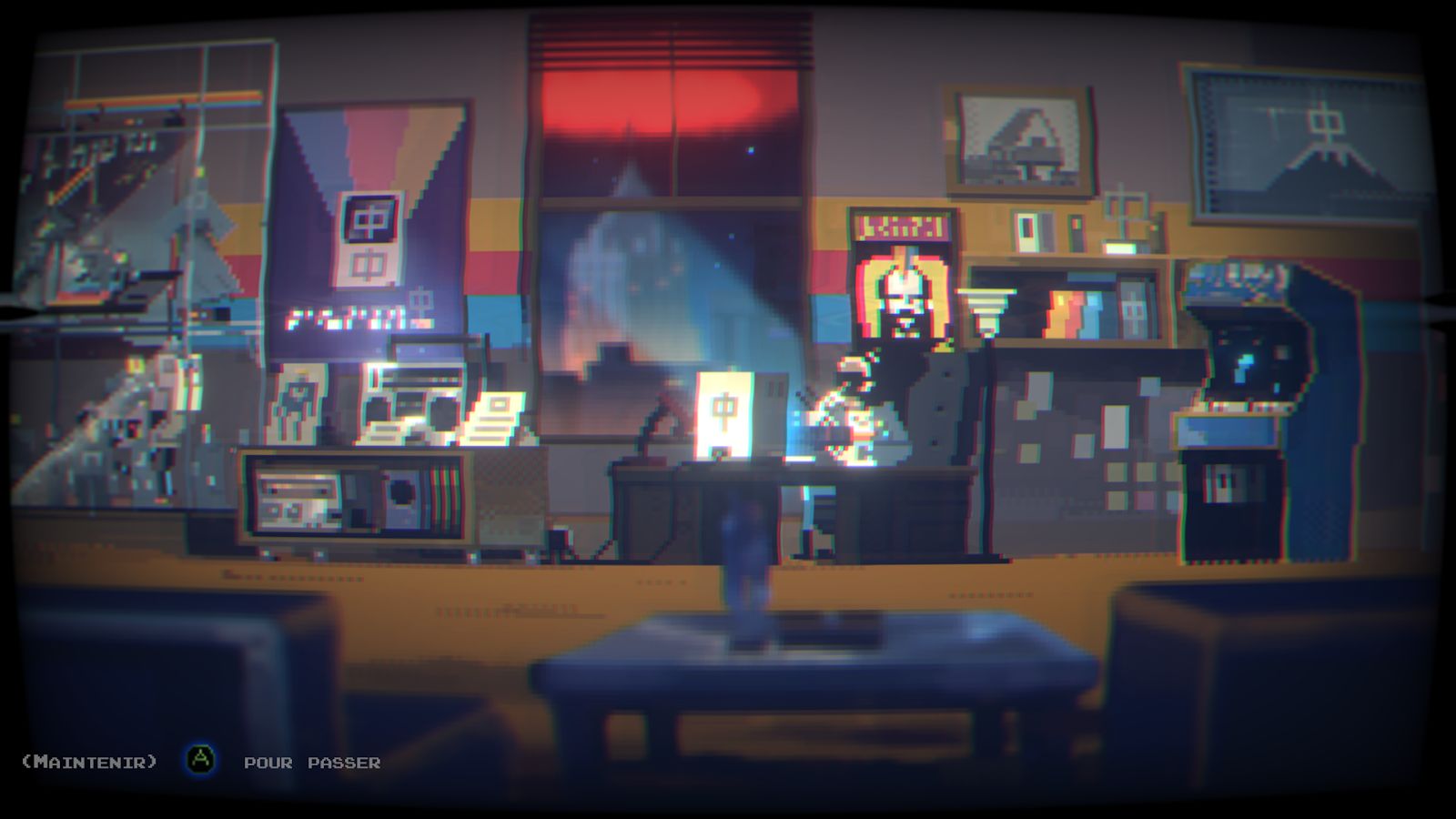 Le créateur du jeu Narita Boy, personnage clé de l’histoire, est cloué devant son pc.