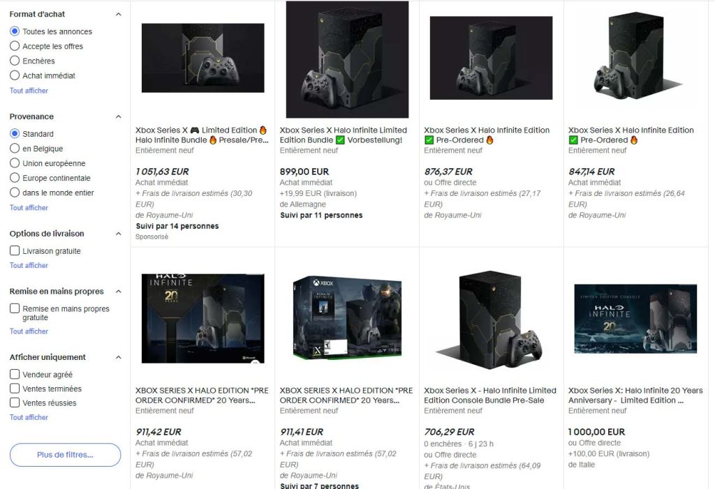 La Xbox Series X Halo Infinite atteint les 1050 € sur Ebay et Leboncoin