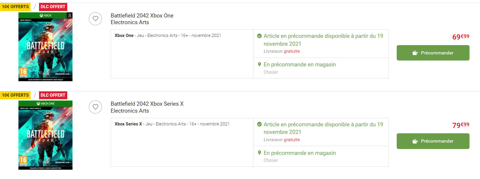 Les jaquettes Xbox de Battlefield 2042 chez Fnac ne correspondent pas aux jeux vendus
