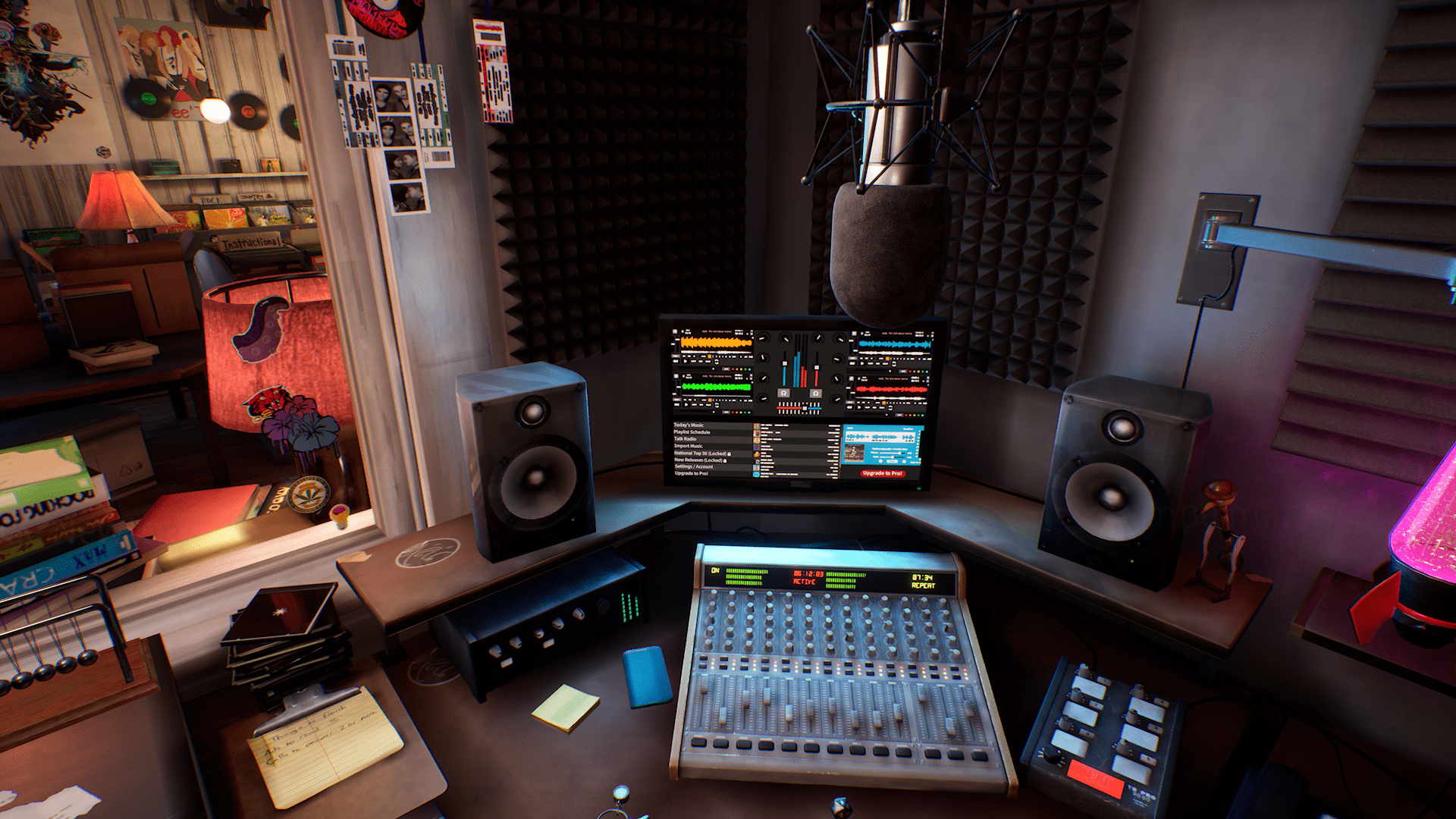 Le jeu adopte une vue à la première personne lorsque nous animons la radio KRCT.