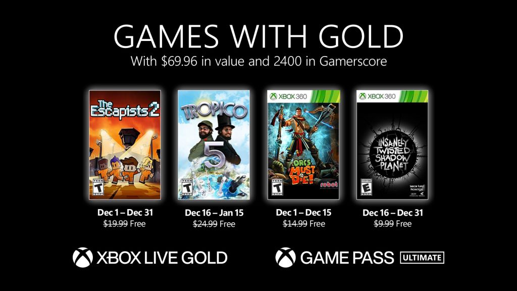 Games With Gold janvier 2022 : la liste des 4 jeux Xbox gratuits