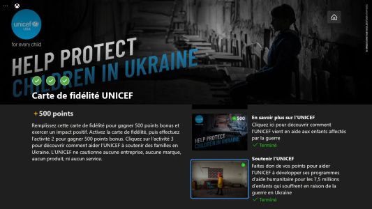 News : Don Microsoft  Rewards : Xbox et Unicef aident les enfants ukrainiens