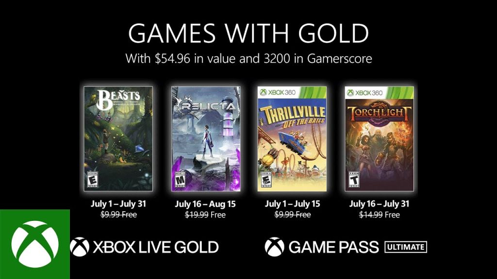 Games With Gold juillet 2022 : la liste des 4 jeux Xbox gratuits ce mois-ci !