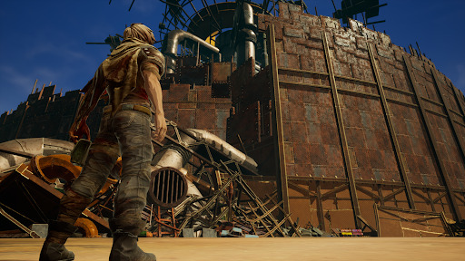 L’univers post-apo rappelle Mad Max, ou Waterworld, mais sans l’eau.