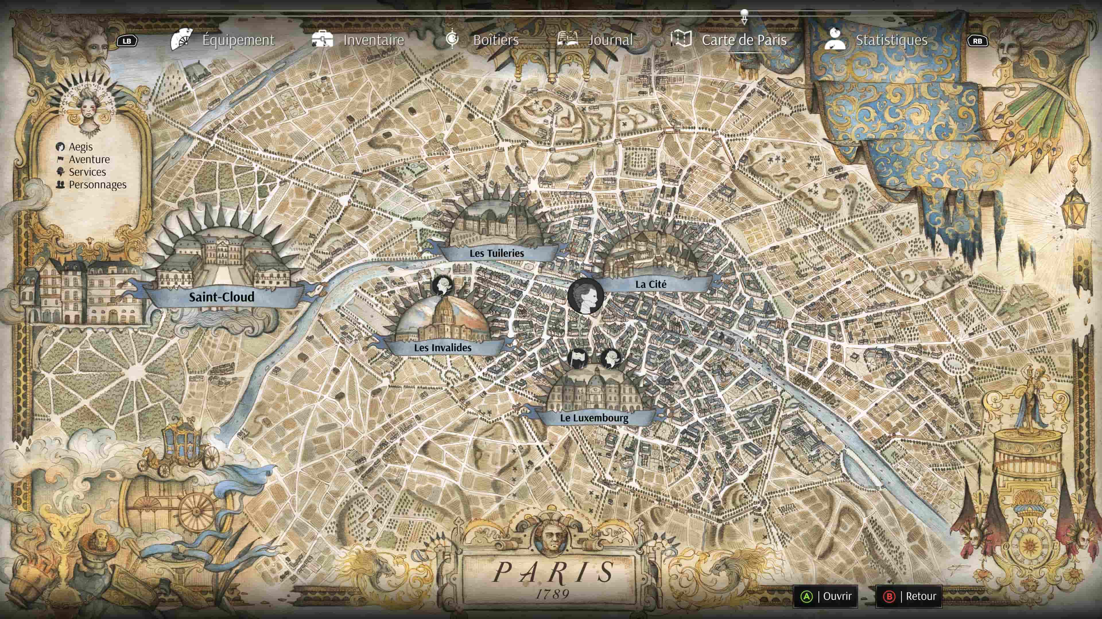 La carte de Paris, stylisée à merveille (et volontairement incomplète ici).