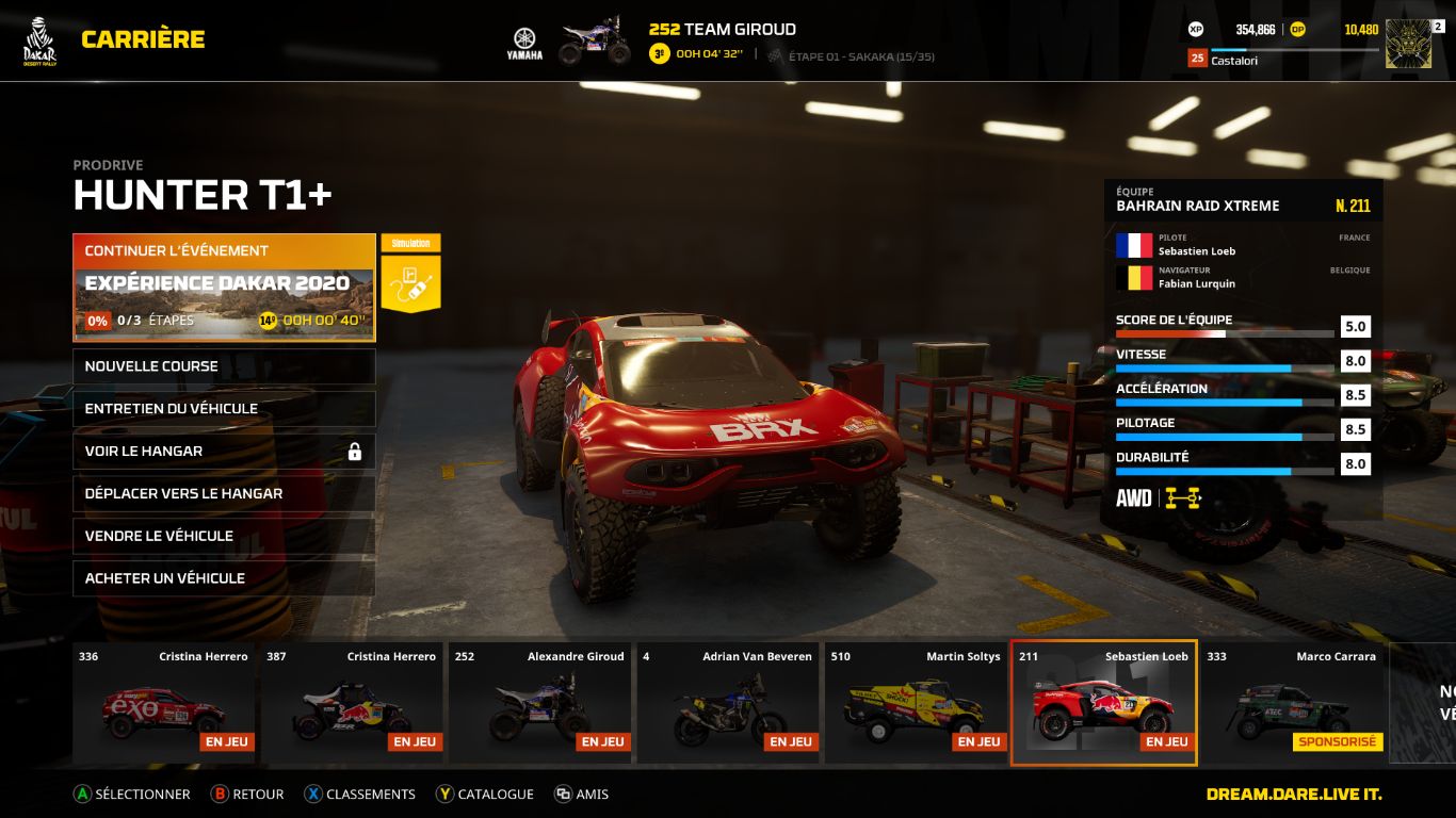 On peut cumuler différents véhicules dans notre garage