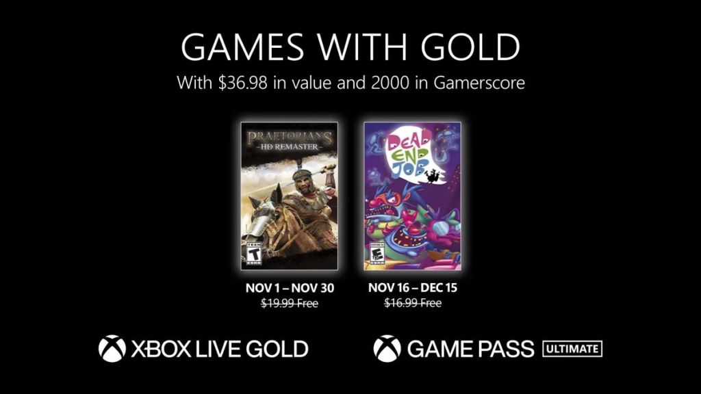 Games With Gold novembre 2022 : la liste des 2 jeux Xbox gratuits