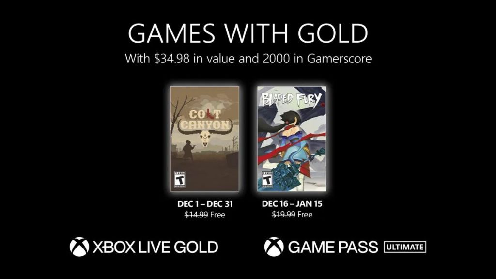 Games With Gold décembre 2022 : la liste des 2 jeux Xbox gratuits