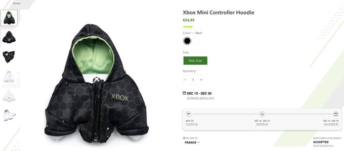 News : Xbox vend des sweats à capuche à 24,95 € pour habiller vos manettes de jeu