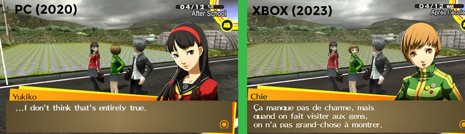 Cette version est identique à celle sortie en 2020 sur PC