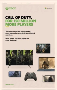 News : Microsoft lance une campagne de pub pour convaincre la CMA du rachat d’Activision Blizzard