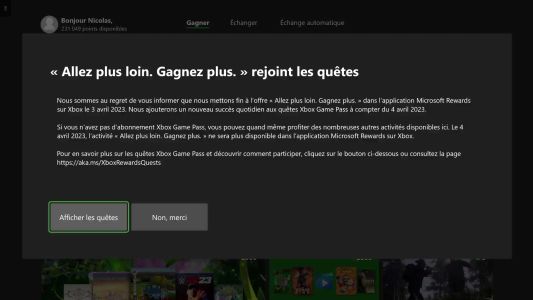 News : Xbox remplace la carte Microsoft Rewards quotidienne de 50 points par une quête Game Pass