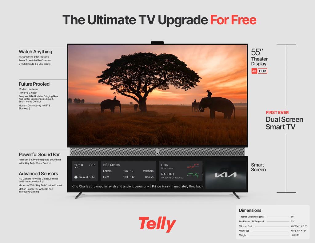 Cette TV à deux écran est gratuite, mais elle diffuse de la pub et vous regarde