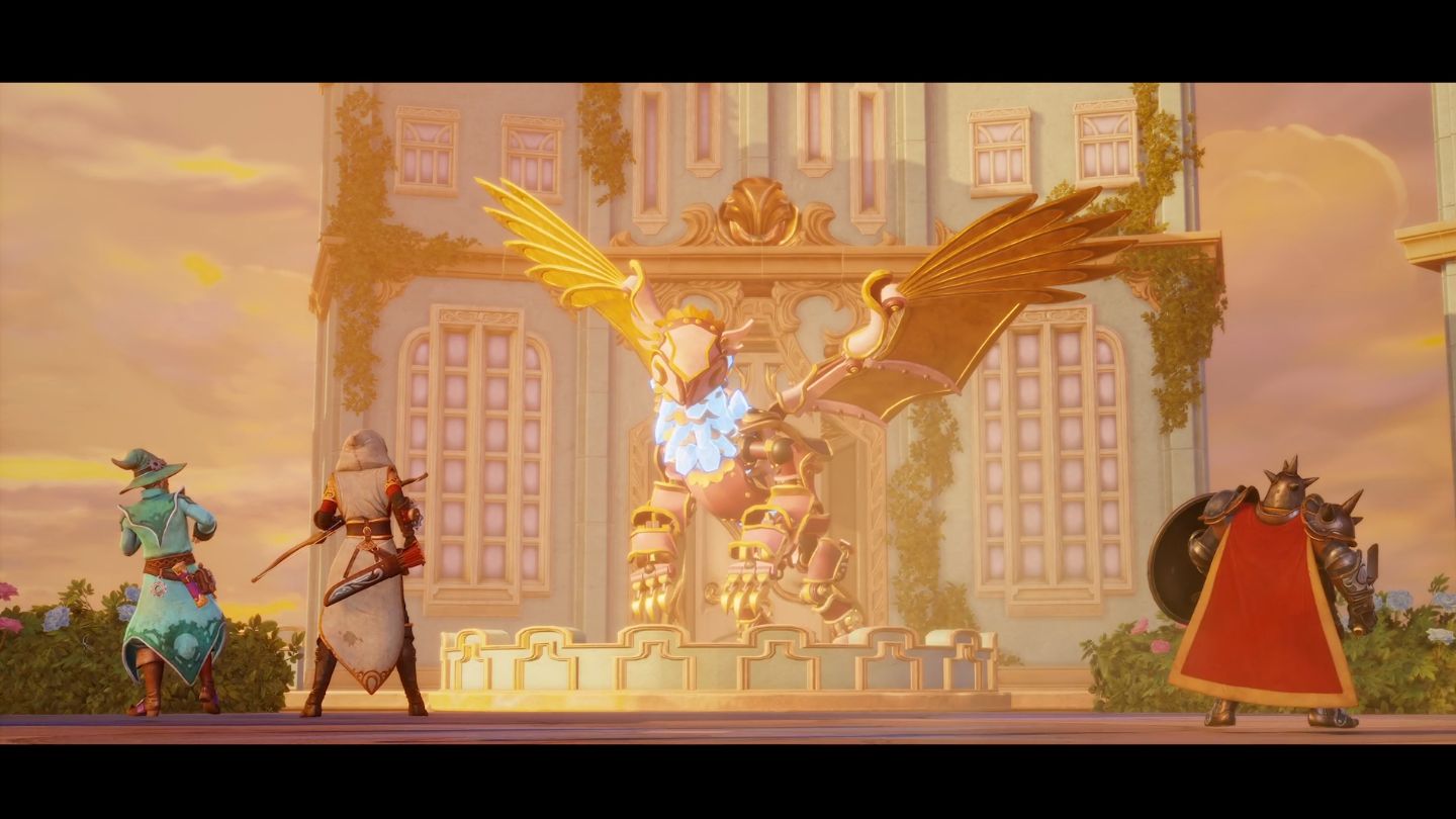 Coucher de soleil pour combattre un griffon