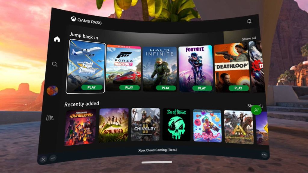 Réalité virtuelle : le Xbox Game Pass est disponible sur Meta Quest via le Cloud