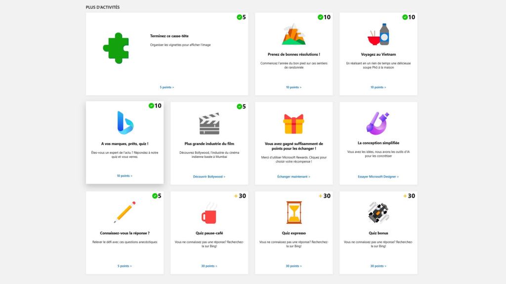 Microsoft Rewards : bonne nouvelle, les cartes d&rsquo;activité sont mieux récompensées