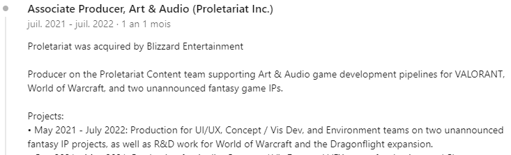 News : En plus d’Odyssey, Blizzard a travaillé sur un autre jeu de fantaisie