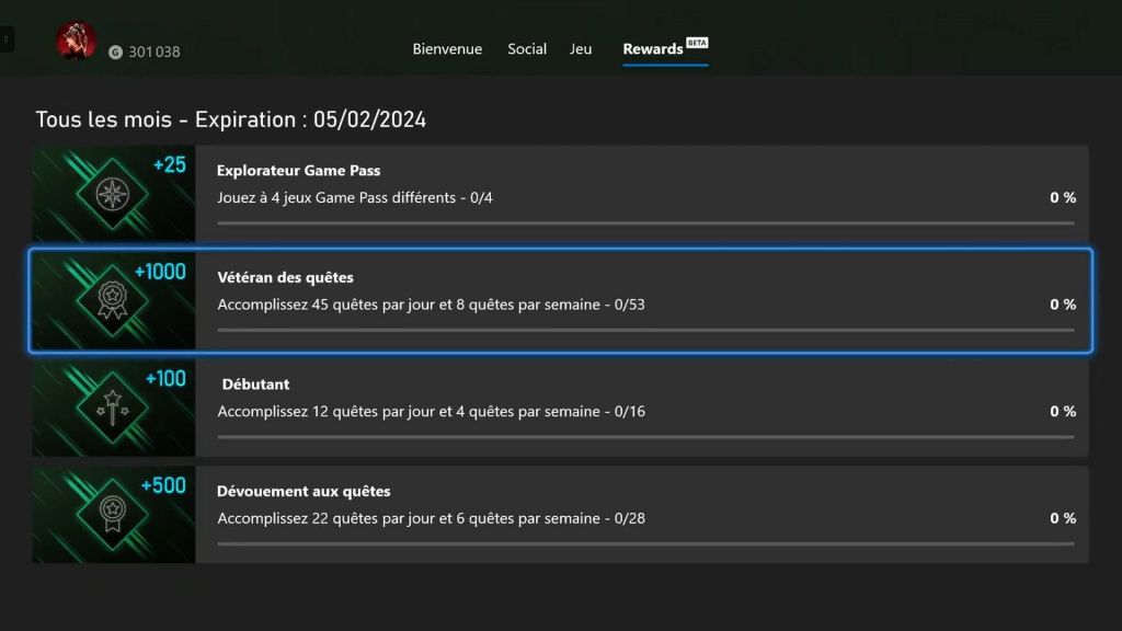 Microsoft Rewards : Xbox opère des changements pour les quêtes du Game Pass