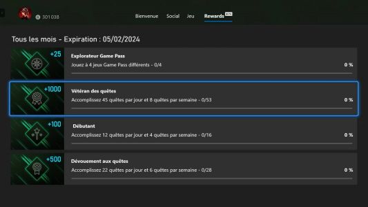 News : Microsoft Rewards : Xbox opère des changements pour les quêtes du Game Pass