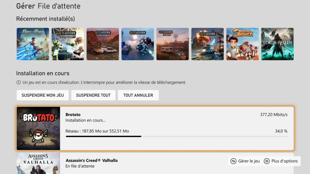 Bonne nouvelle, Xbox améliore la vitesse de téléchargement de vos jeux quand vous jouez