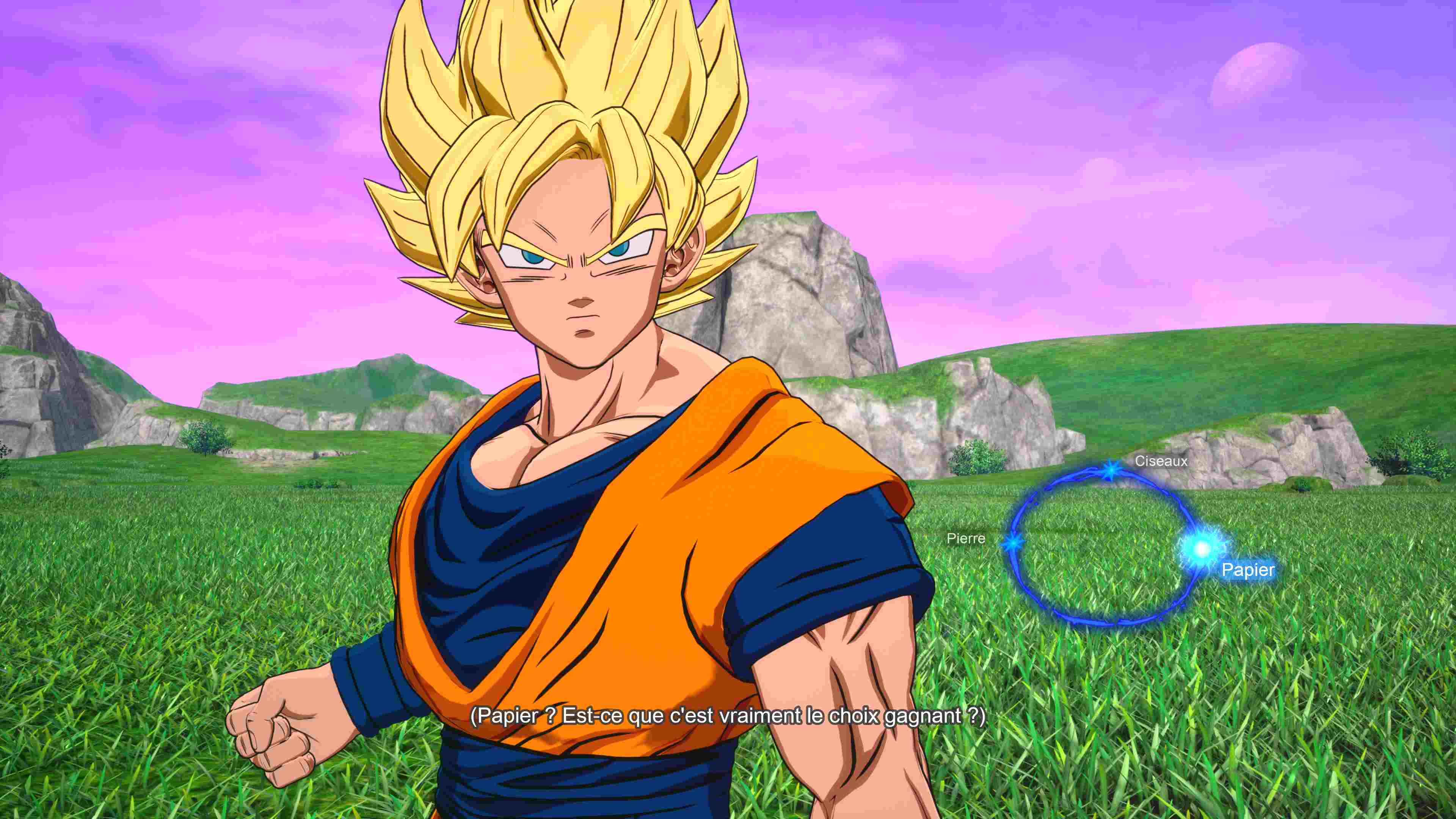 Grrr ! Je suis certain que ce crétin de Sangoku va prendre la pierre ! 