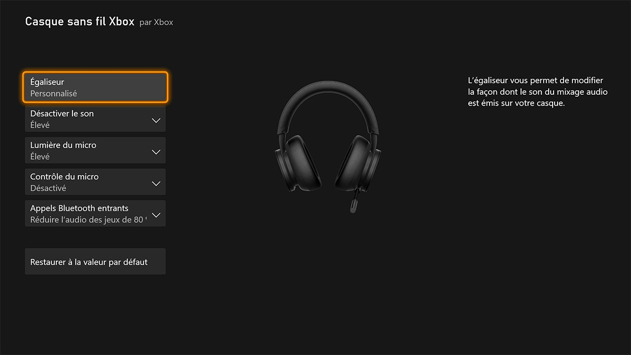 La configuration du casque via l'application "Accessoires Xbox"