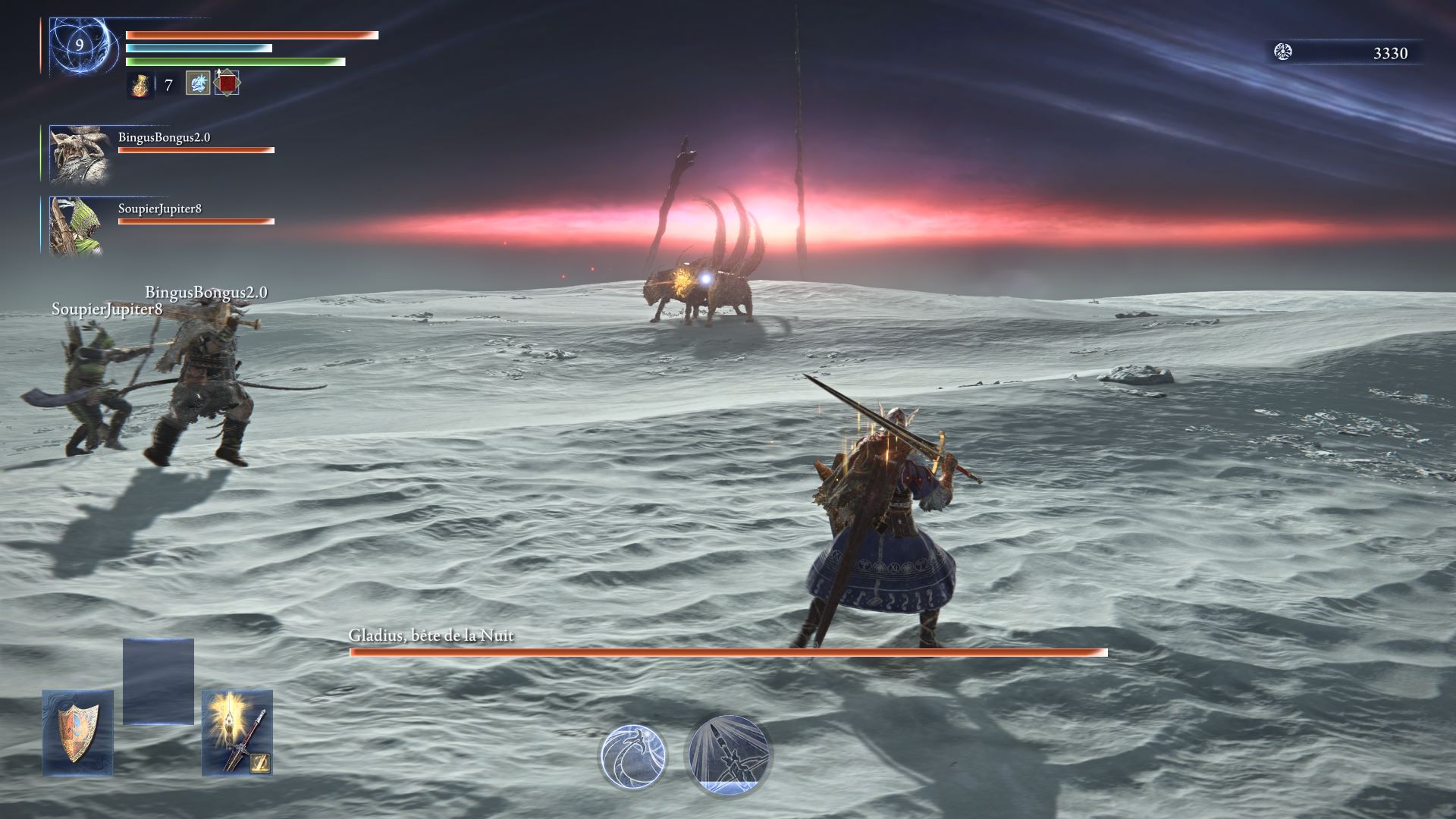 Gladius a.k.a Cerbère avec une énorme épée est le premier des Seigneurs nocturnes à affronter